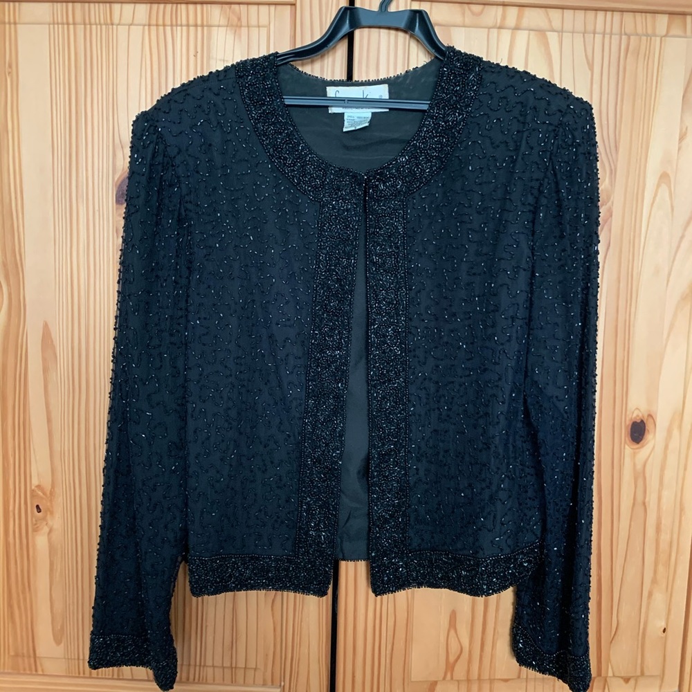Laurence Kazar Formal Beaded Jacket Size Small